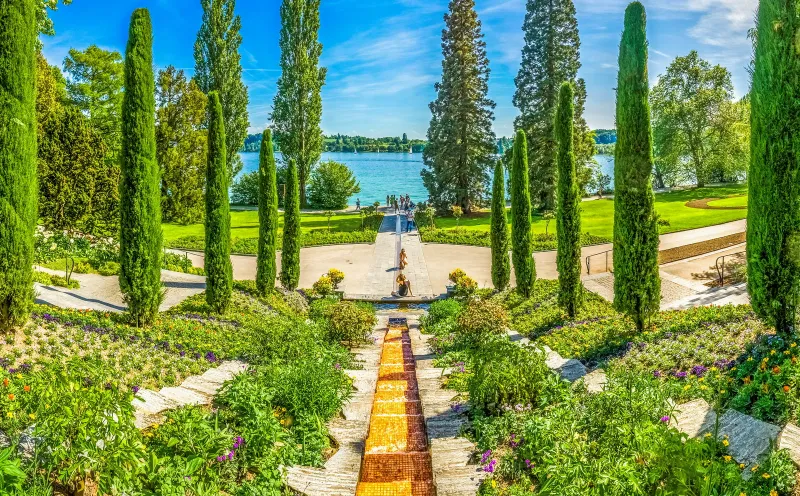 L'escalier d'eau sur l'île de Mainau