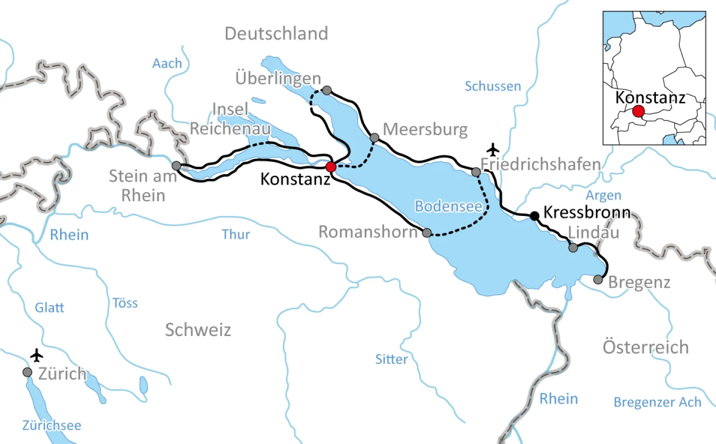 Carte: Vacances actives au lac de Constance