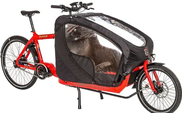 Vélo cargo électrique avec deux sièges pour enfants