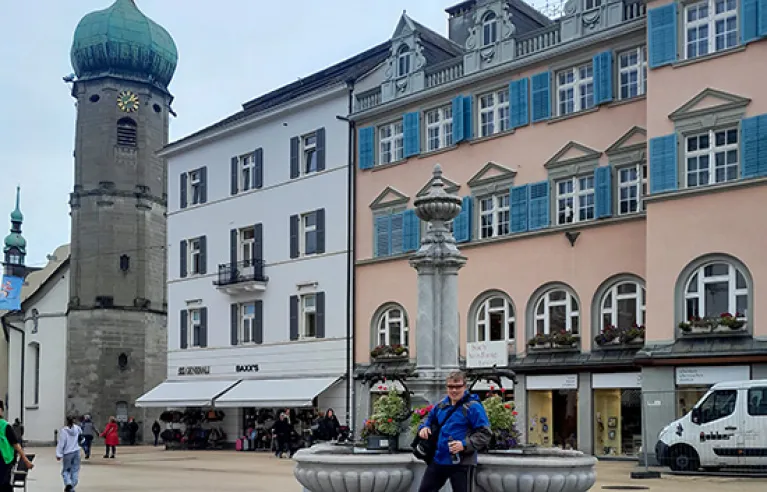 Fontaine et chapelle du lac à Bregenz