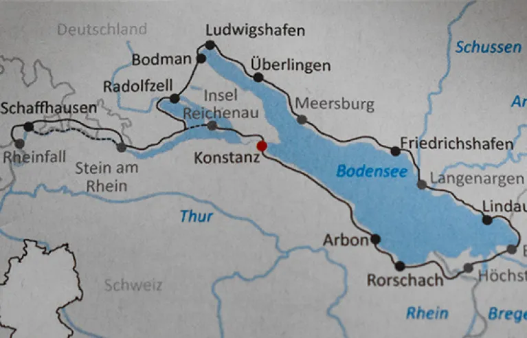 Carte du tour du lac de Constance à vélo