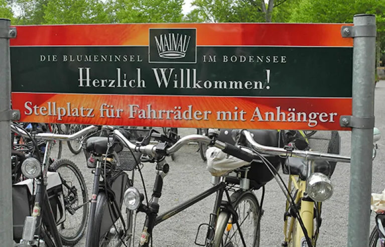 Vélos devant l'île de Mainau