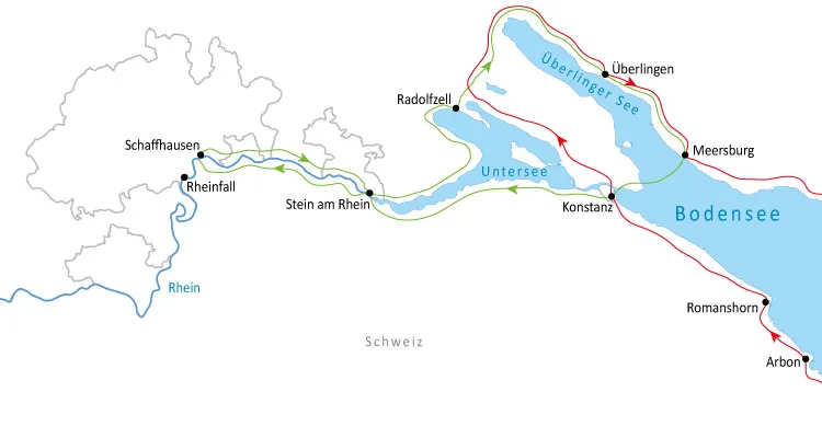 Transport des bagages sur la piste cyclable du lac de Constance