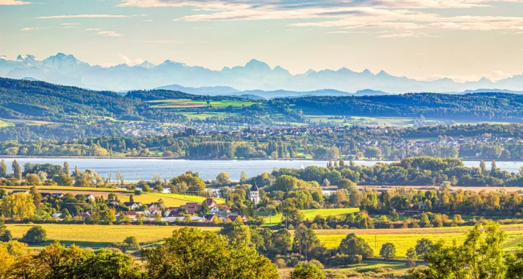 Vue de Markelfingen et du lac inférieur